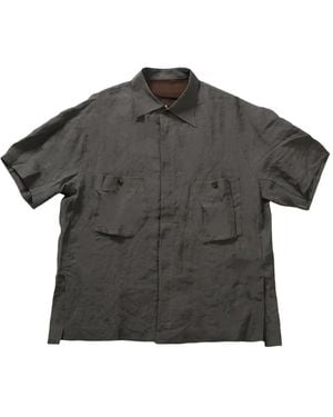 Ziggy Chen Short-Sleeve Utility Shirt - Grey