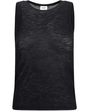 Saint Laurent Round-Neck Tank Top - Black