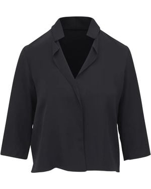Peter Cohen Collared-Neck Top - Blue