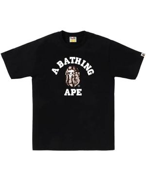 A Bathing Ape Color Camo College T-Shirt - Schwarz