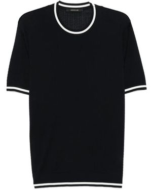 Montecore Contrast-Trim Fine-Knit T-Shirt - Black