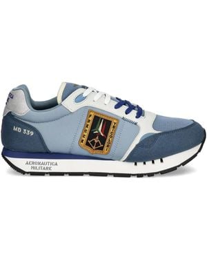 Aeronautica Militare Baskets Colour Block À Logo - Bleu