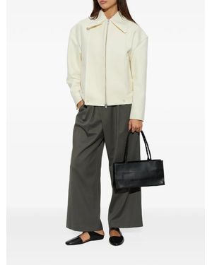 Issey Miyake Shell Zip-Up Paneled Jacket - White