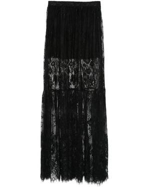 Hamza Snowflake Lace Maxi Skirt - Black