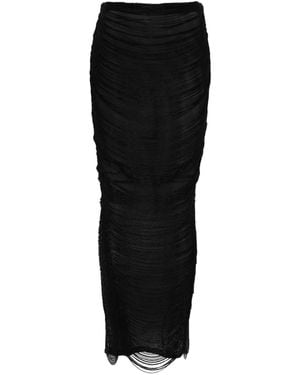 Monot Maxirock mit Fransen - Schwarz