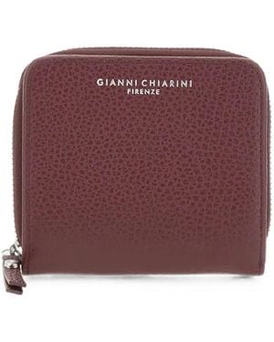 Gianni Chiarini Dollaro Hammered-Leather Wallet - Purple