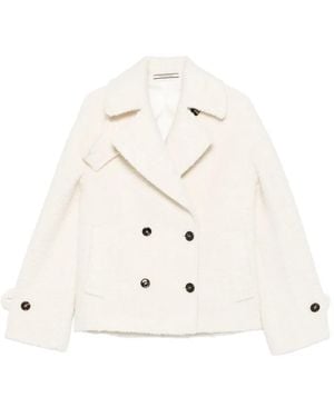 Tagliatore Double-Breasted Buttoned Coat - White