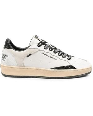 Crime London Chelsea Glitter-Detail Leather Trainers - White