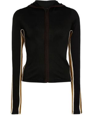 Christopher Esber Ribbed Zip-Up Hoodie - Black