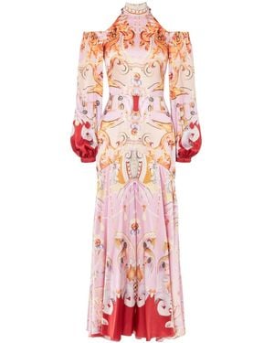 Temperley London Carline-Print Cold Shoulder Dress - Red