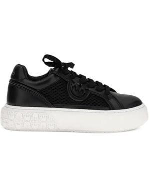 Pinko Logo Appliqué Platform Trainers - Black