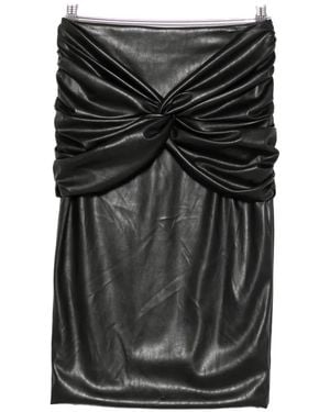 Elisabetta Franchi Ruched Twist-Detail Mid Skirt - Black