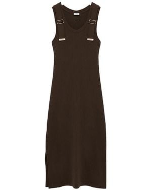Loewe Cotton Long Dress - Brown