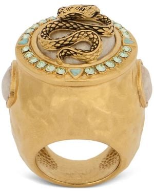 Roberto Cavalli Bague Snake And Gemstone - Metallic