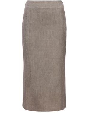 MM6 by Maison Margiela Midirock mit Schlitz hinten - Grau