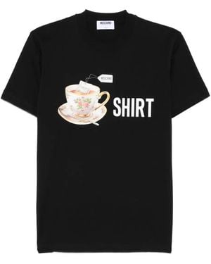Moschino Teacup-Print T-Shirt - Black