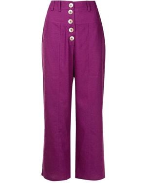 Olympiah Pantalones capri con botones - Morado