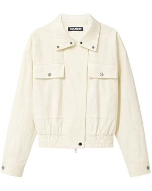 Club21 Collection Eloise Elasticated-Waistband Bomber Jacket - White