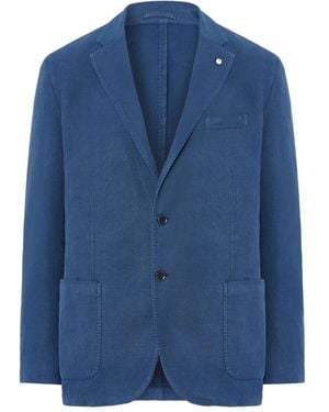 L.B.M. 1911 Patch-Pocket Linen Blazer - Blue