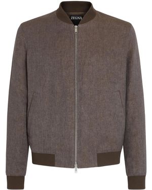 ZEGNA Oasi Lino Bomber Jacket - Grey