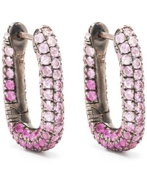 Selim Mouzannar Boucles D'Oreilles Link Serties De Saphirs - Rose