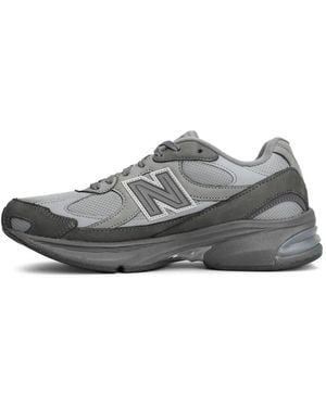 New Balance X Comme Des Garçons Homme Paneled Logo-Patch Sneakers - Gray