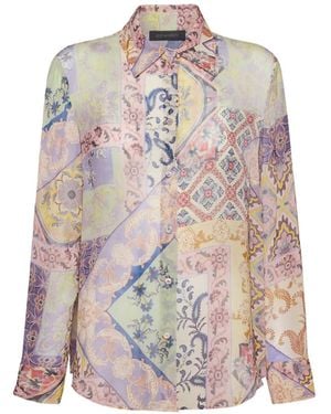 Elena Miro Floral Patchwork Shirt - White