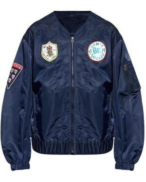 KENZO "Bomber" Jacket With Patches - Blue