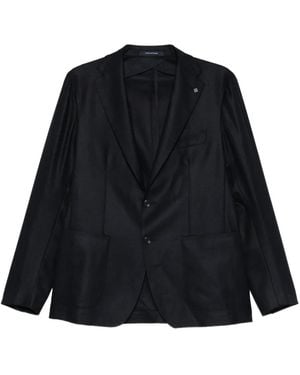 Tagliatore Notched-Lapel Single-Breasted Blazer - Black