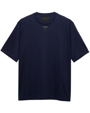 Prada トライアングルロゴ Tシャツ - ブルー