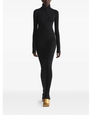 Mugler High-Neck Zip Dress - Black