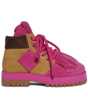 AHDIID New York Paneled Boots - Pink