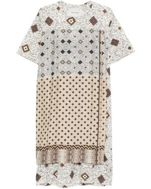 Pierre Louis Mascia Geometric-Print T-Shirt Dress - White