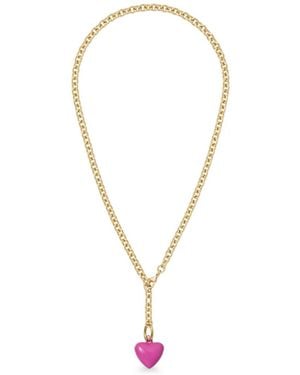 Roxanne Assoulin Mini Puffy Heart-Charm Necklace - White