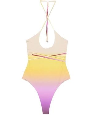 The Attico Wrap-Around Swimsuit - Yellow