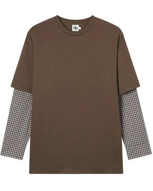 B+ AB Crew-Neck T-Shirt - Brown