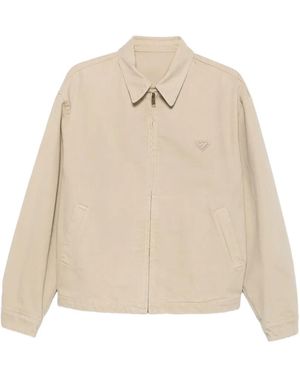 Prada Chaqueta Con Placa Del Logo - Neutro