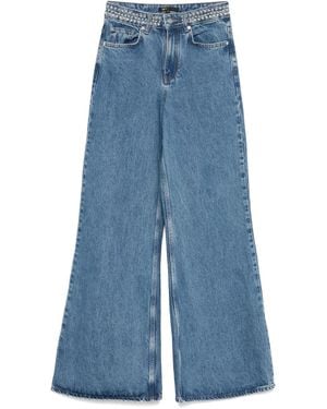 Maje Studded-Waistband Jeans - Blue