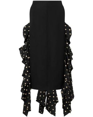 Moschino Gerüschter Rock Mit Polka Dots - Schwarz