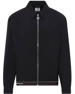 CASABLANCA Logo-Embroidered Zip-Up Jacket - Blue