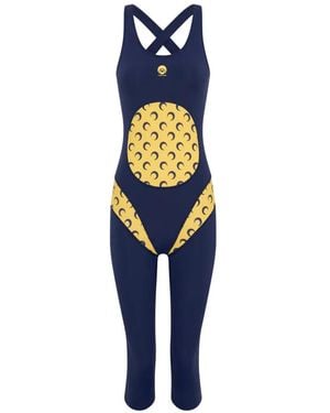 Marine Serre Athleisure Inserts Leotards - Blue