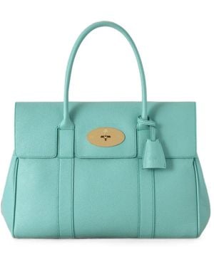 Mulberry Bayswater Grained Leather Tote Bag - Blue
