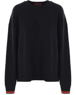 Gucci Web Stripe-Trimmed Jumper - Black