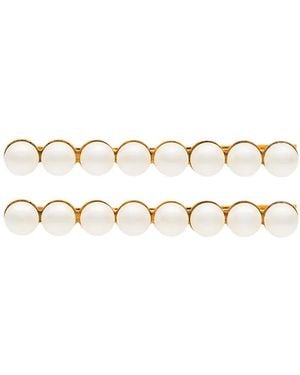 Jennifer Behr Gracie Pearl Hair Slides - White