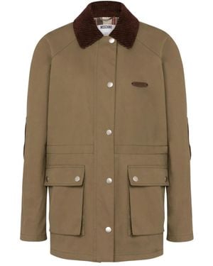 Moschino Veste Utilitaire À Col En Velours Côtelé - Marron
