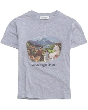 Carne Bollente Sounds Straight, I'M Out Graphic-Print T-Shirt - Grey