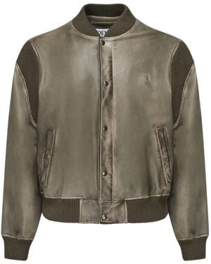 Loewe Debossed-Logo Bomber Jacket - Green