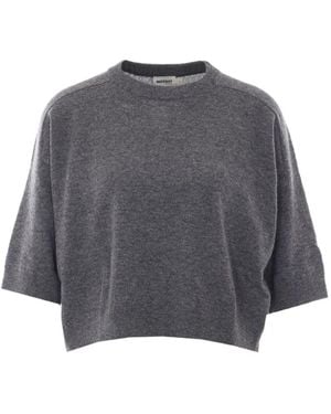 Not Shy Lilou Short-Sleeve Sweater - Gray