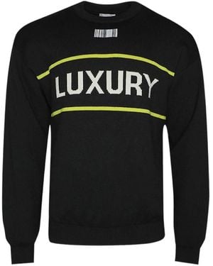 VTMNTS Barcode-Detail Luxury Sweater - Black