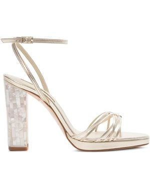 freya rose Bianca Block-Heel Sandals - White